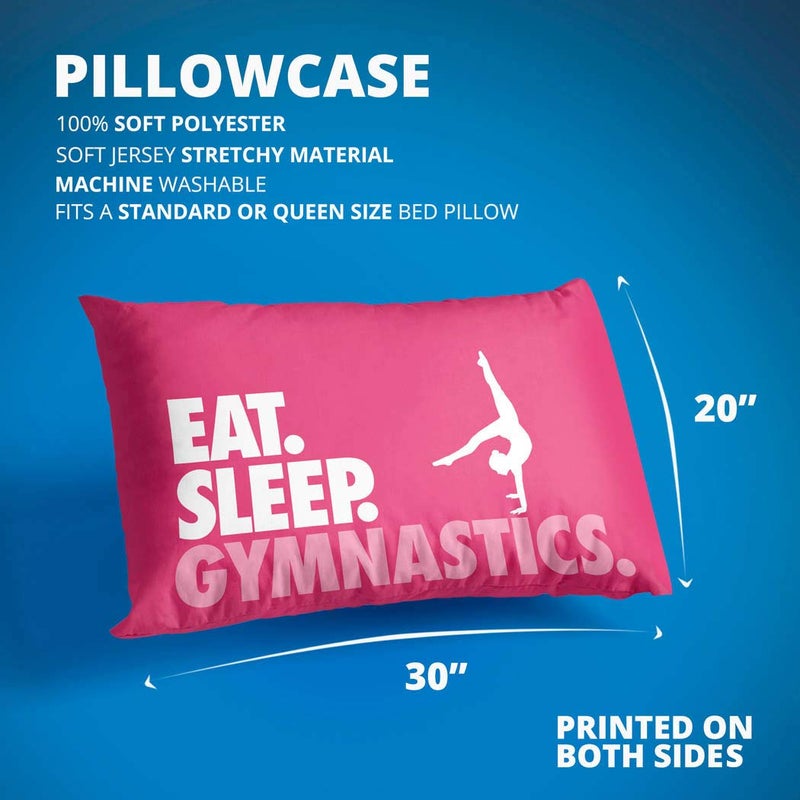 ChalkTalkSPORTS Eat. Sleep. Gymnastics. Pillowcase | Home Decor | Pink - Image 3